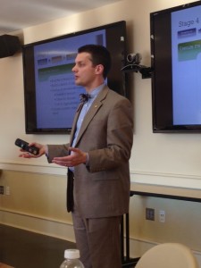 Center fellow Matthew Phillips leads a session on ethical decision making for WFU's Institute for Public Engagement Nonprofit Essentials series. (Photo by Amy Lytle, HandsOn Northwest North Carolina; used by permission.)