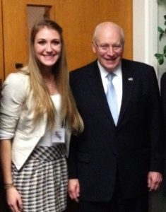 Alexa Cienski and Dick Cheney, USNA Leadership Conference